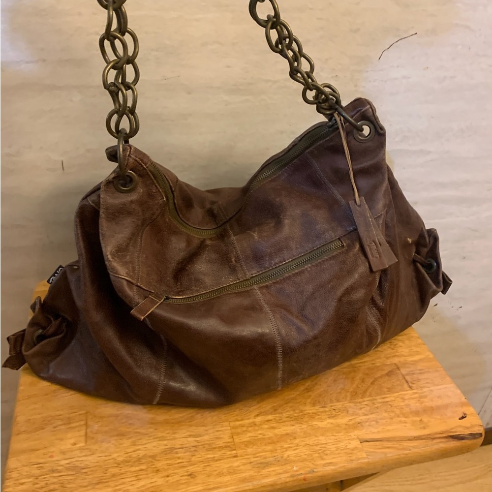 Tano Brown Leather Shoulder Bag